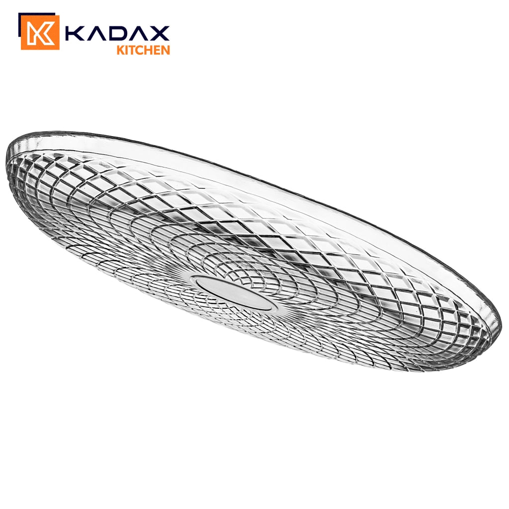 KADAX Set di 2 piatti piani da 30 cm, piatti grandi in vetro rotondi e piatti