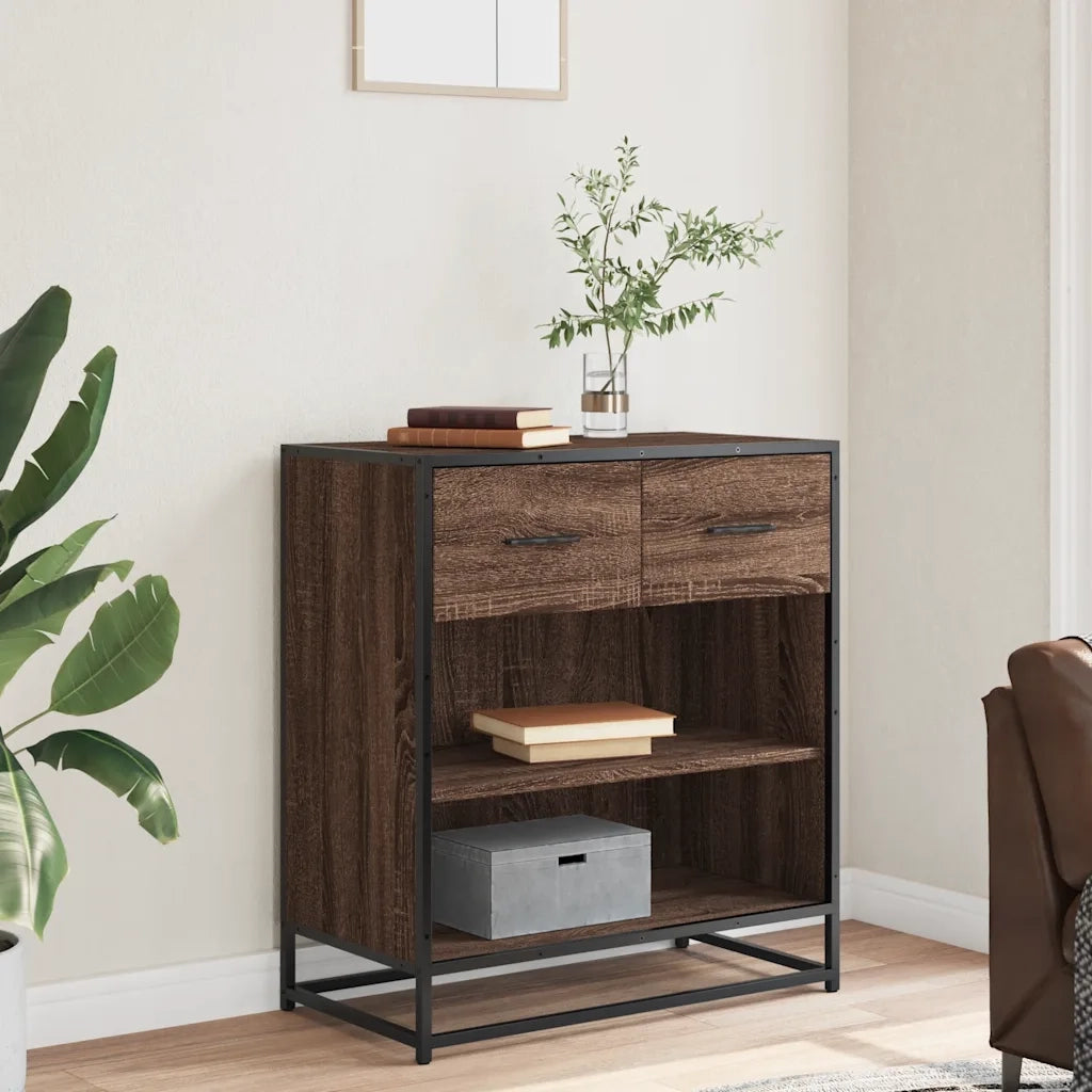 Credenza Rovere Marrone 68x35x76 cm in Legno Multistrato 848988