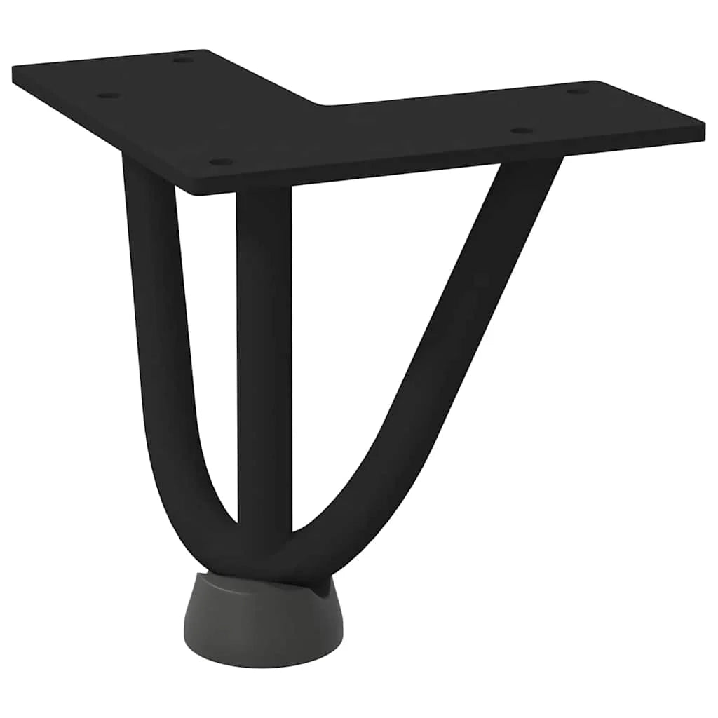 Set di 4 gambe per tavolino da caffè a forcina alte 10 cm con piedini regolabili stile moderno acciaio nero 02_0056727