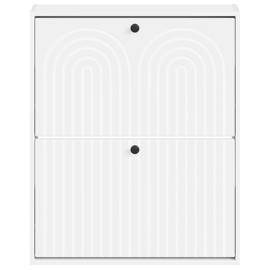Mobiletto per Scarpe da Muro ALKMAAR 71 x 17 x 86 cm Bianco 896195