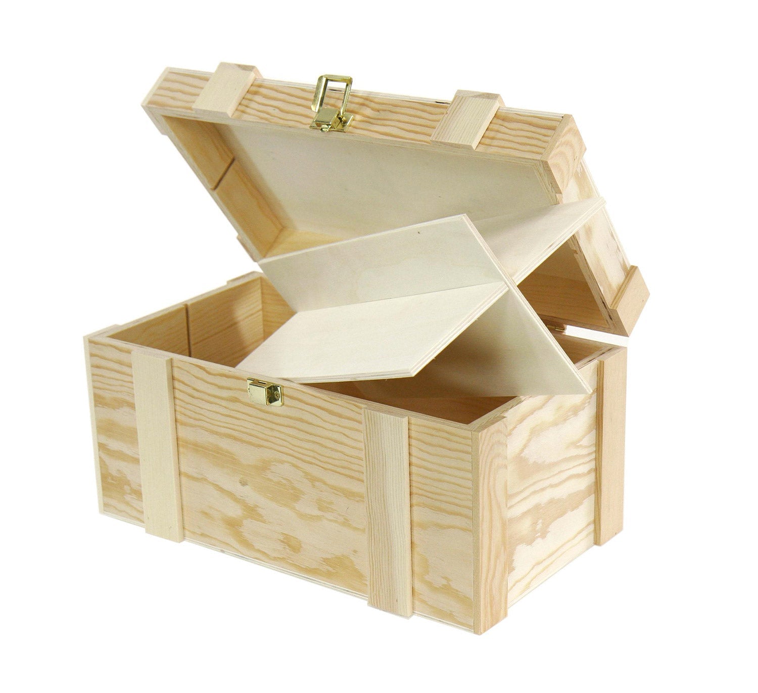 Cassetta portabottiglie 2+2 Posti in pino naturale cm 37x21xh19