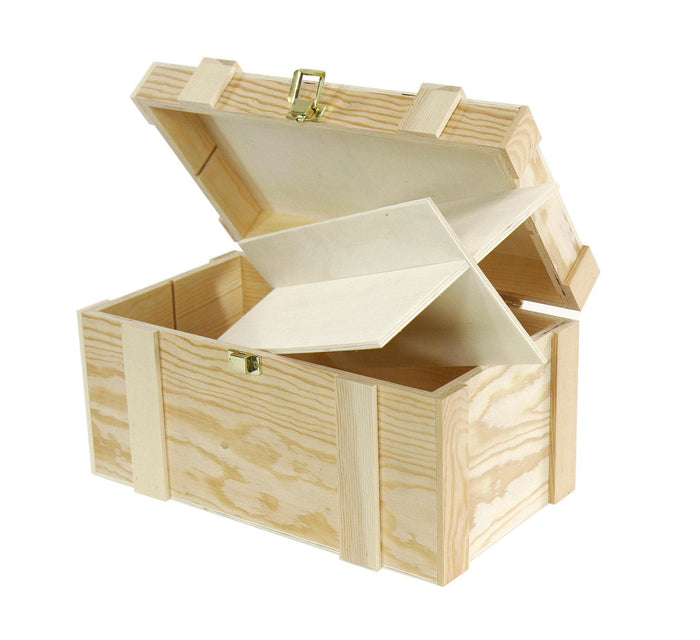 Cassetta portabottiglie 2+2 Posti in pino naturale cm 37x21xh19