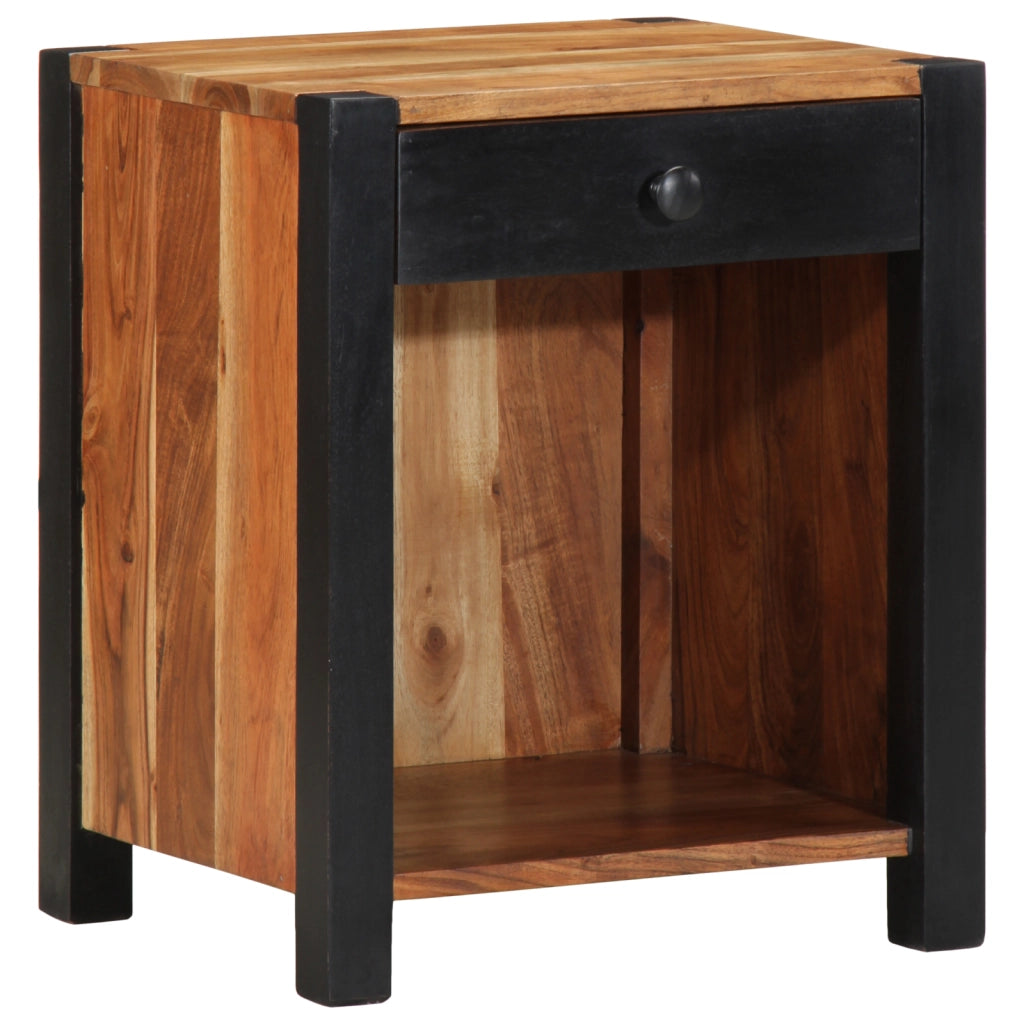 Comodino 40x35x50 cm in legno massello di acacia