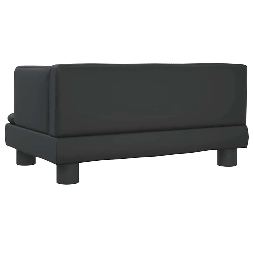 Cuccia per cani comoda cesta da divano 60 x 40 x 30 cm similpelle nera 02_0042722
