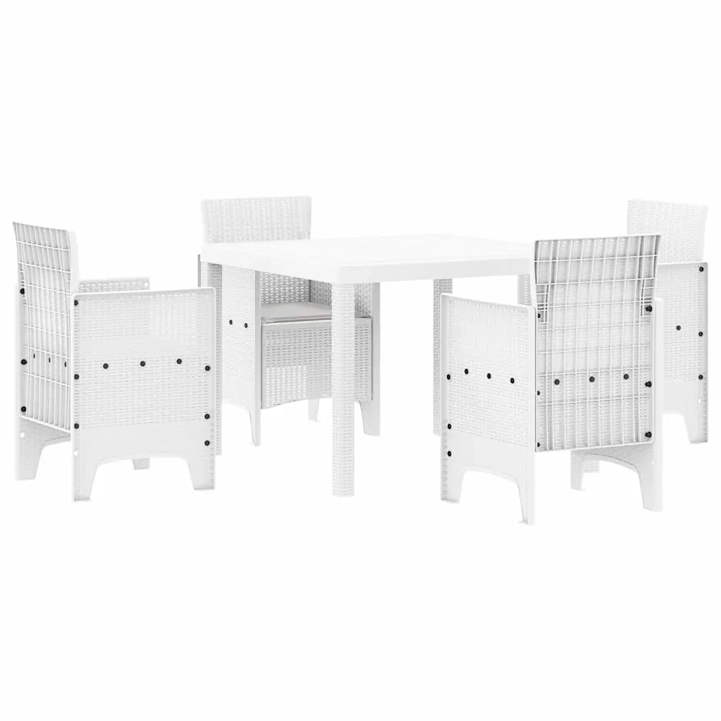 Set da Pranzo per Giardino 5 pcs Bianco Polipropilene 3378544