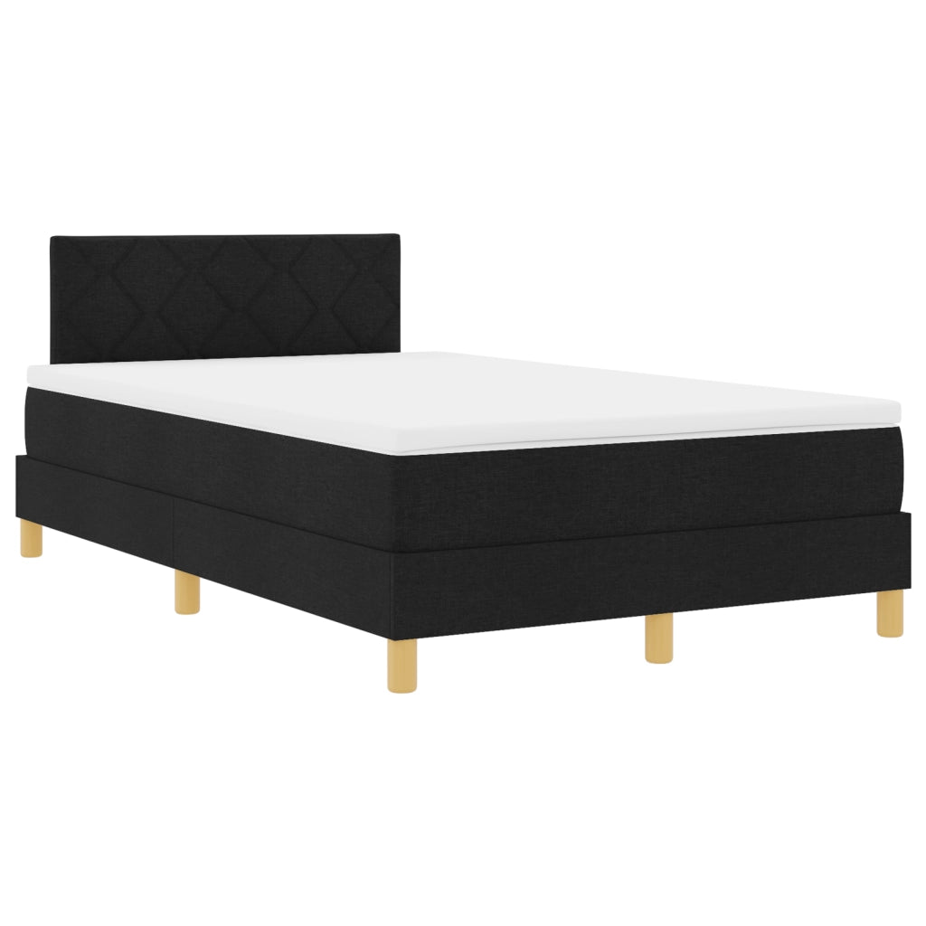 Letto Box Spring con Materasso & LED Nero 120x190 cm Tessuto