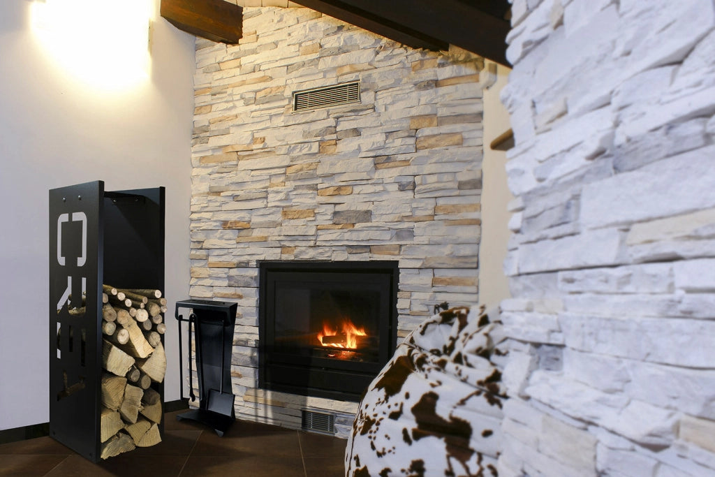 Set Camino 3 Pezzi con Supporto 290x185x600 cm in Acciaio Crea Puma Nero