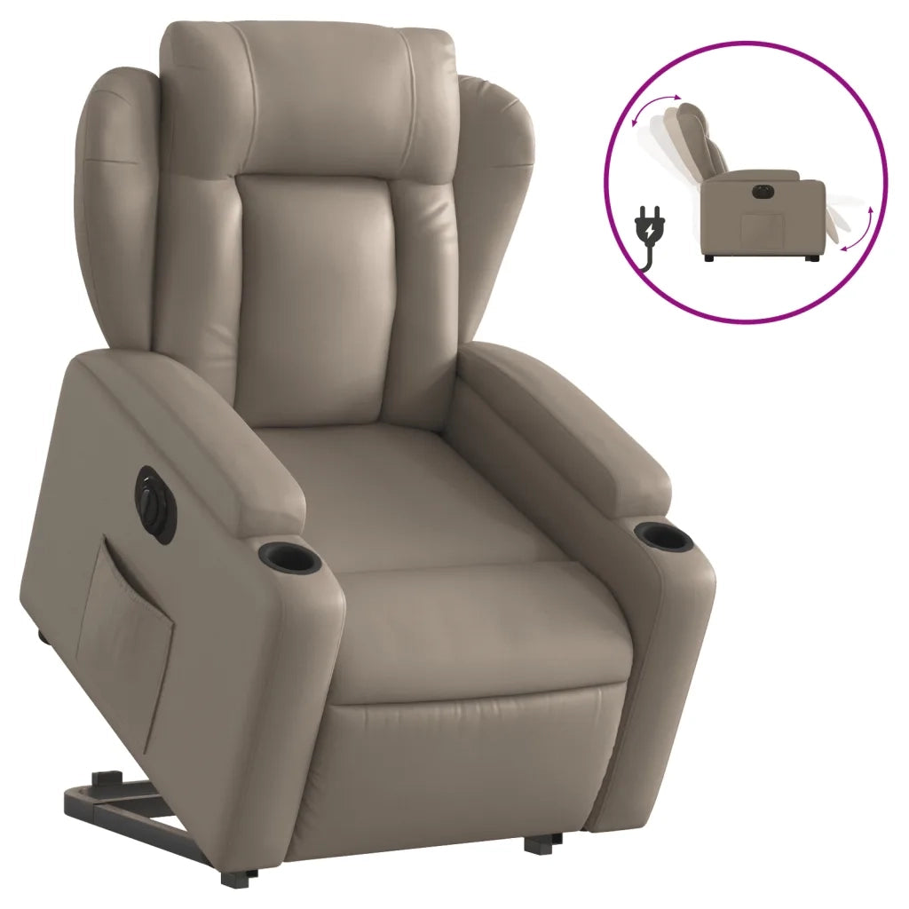 Poltrona Alzapersona Reclinante Elettrica Cappuccino Similpelle 3204564