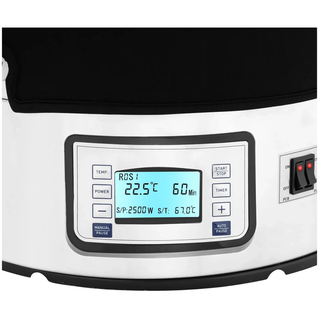 Bollitore per la preparazione dell'acqua da 40 litri isolato 2500 watt 10-100°C acciaio inossidabile schermo LCD timer vetro temperato nero 14_0008825