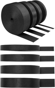 Cintura in nylon - Qualità robusta - Nero - 10 metri - Adatto per fai da te stesso - Ideale per cintura di bagaglia e guinzaglio per animali