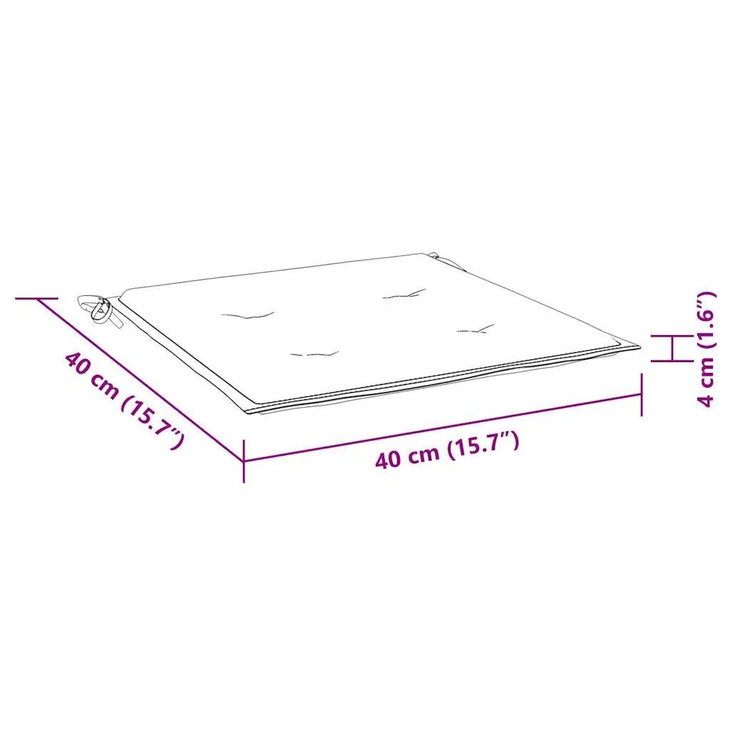 Cuscini per Sedia 6 pz Strisce Bianche e Blu 40x40x4 cm Tessuto 361013