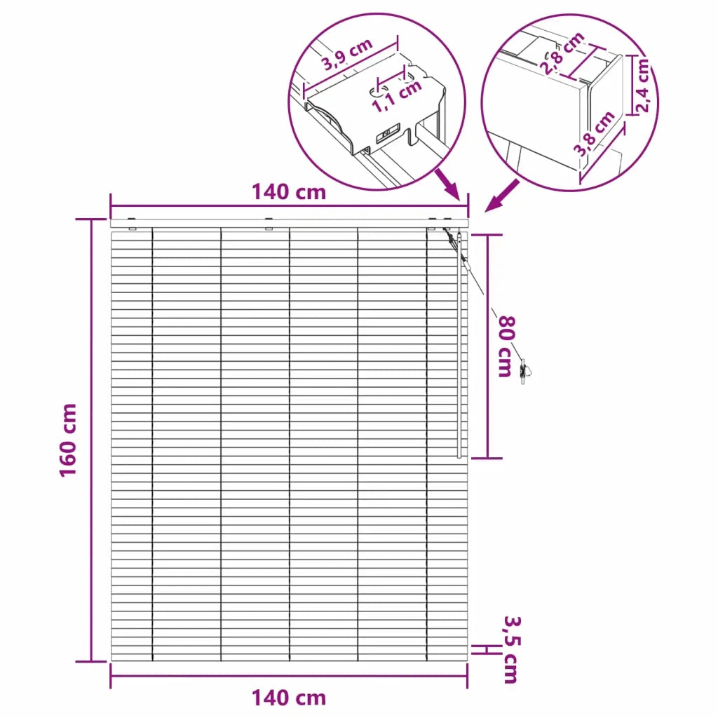 Tenda Veneziana Nero 140 x 160 cm 35 mm 42015499