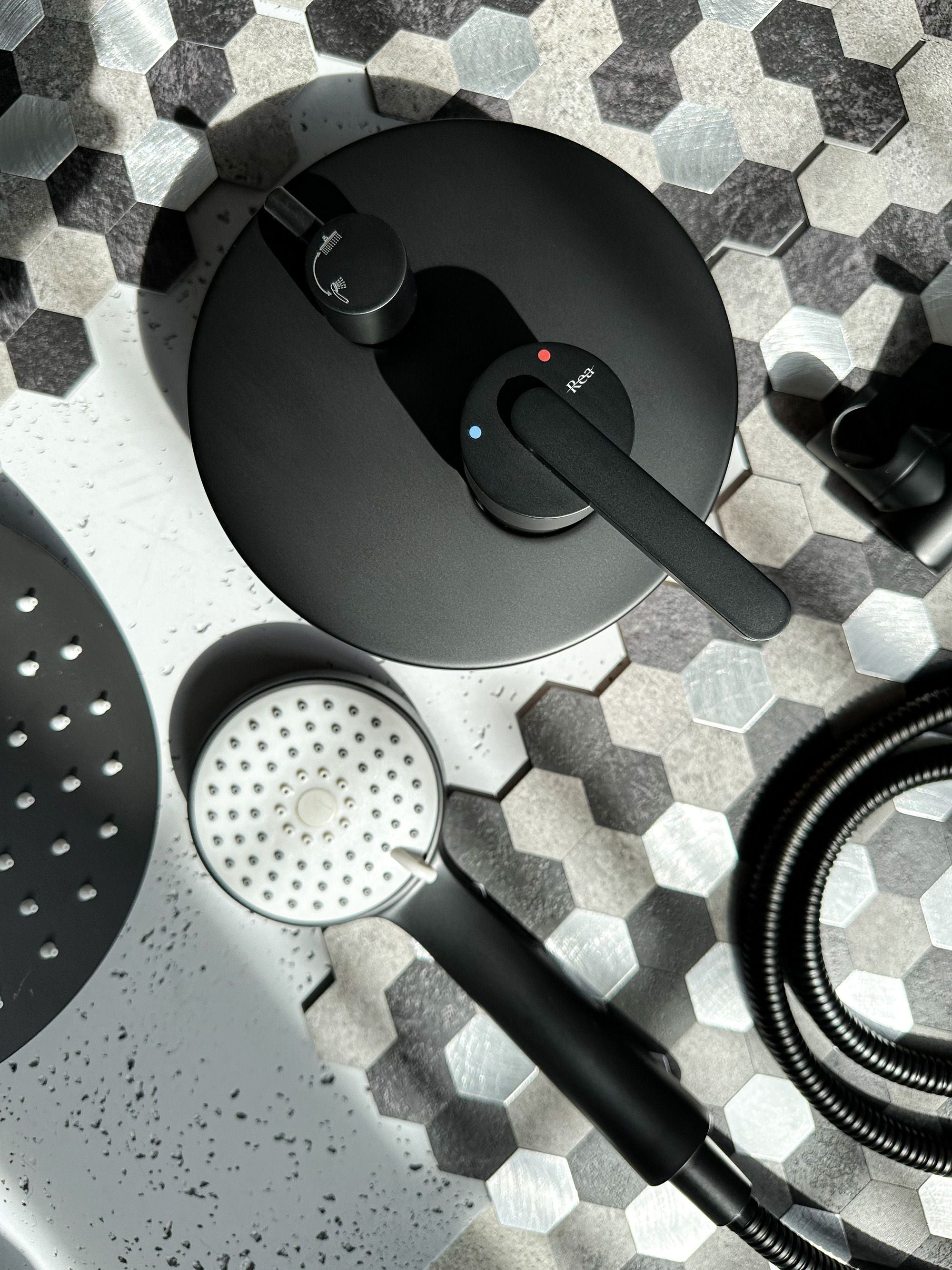 Set Doccia Da Incasso Rea Ontario Black + Box