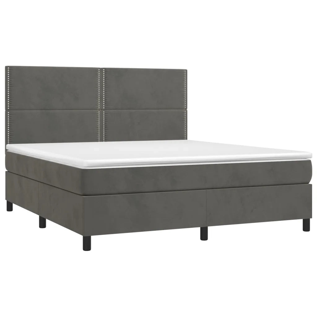 Letto a Molle con Materasso e LED Grigio Scuro 160x200 cmcod mxl 99081