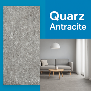 Piastrella gres porcellanato rettificata quarz antracite r10 30x60 cm *** misura 1,08 m2, confezione 1