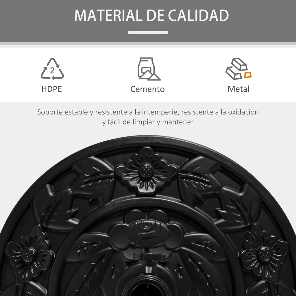 Base per Ombrellone Semicircolare ¨C zephmum ¨C 50x32x32 cm Nero Riempiemento Cemento