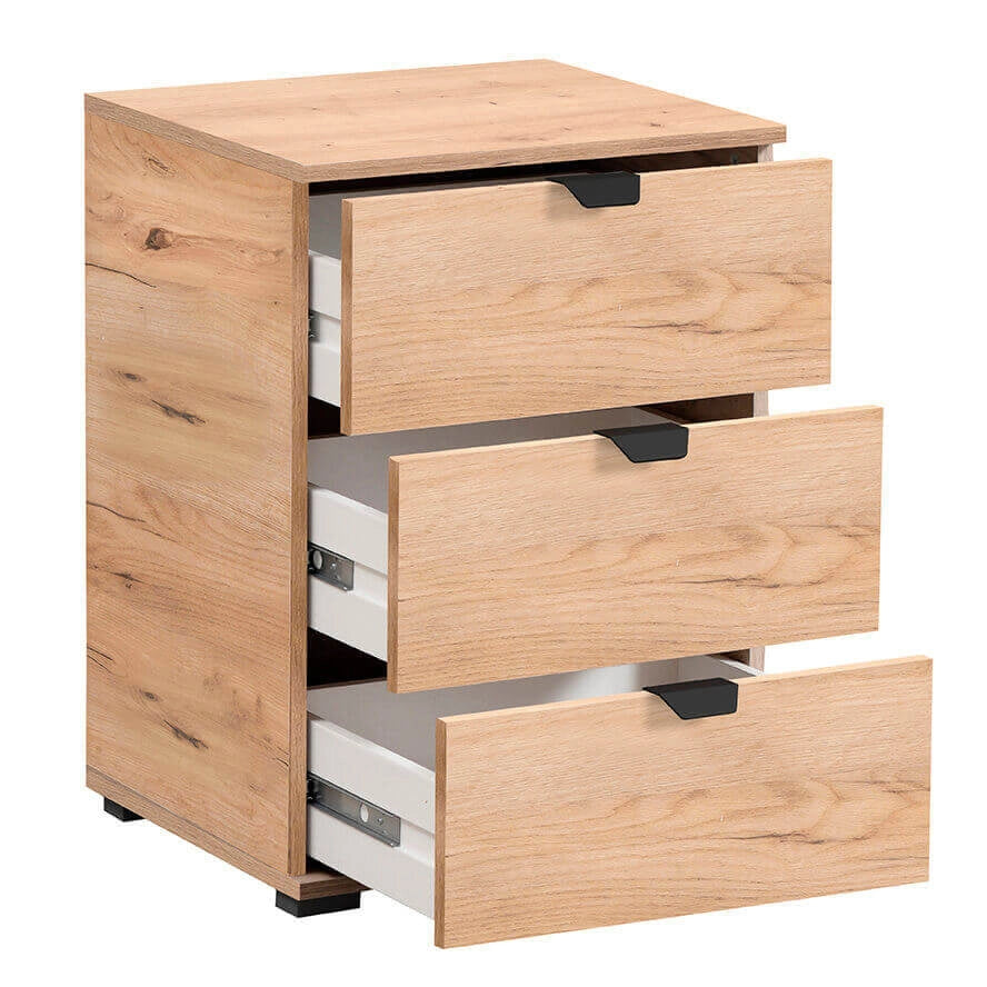 comodino moderno 3 cassetti cm 45x40x63 h - PLUS