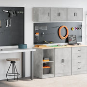 Armadi da Garage 2 pz Grigio Cemento in Legno Multistrato 3328272