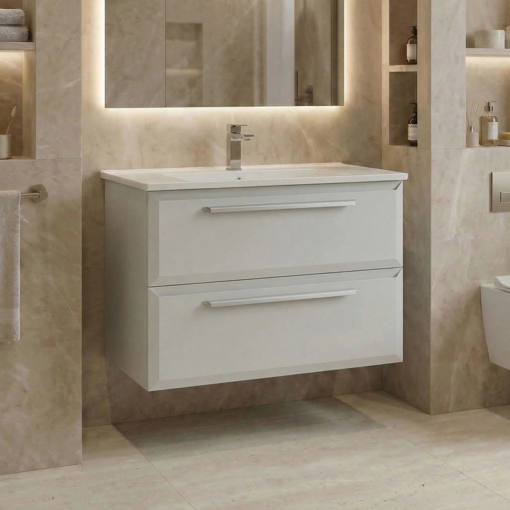 Mobile lavabo "Nuvola 80 v2" - 80 x 50 x 62 cm - Cashmere