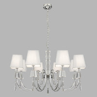 Lampadario Contemporaneo Portico Acciaio Cromo Vetro 8 Luci G9