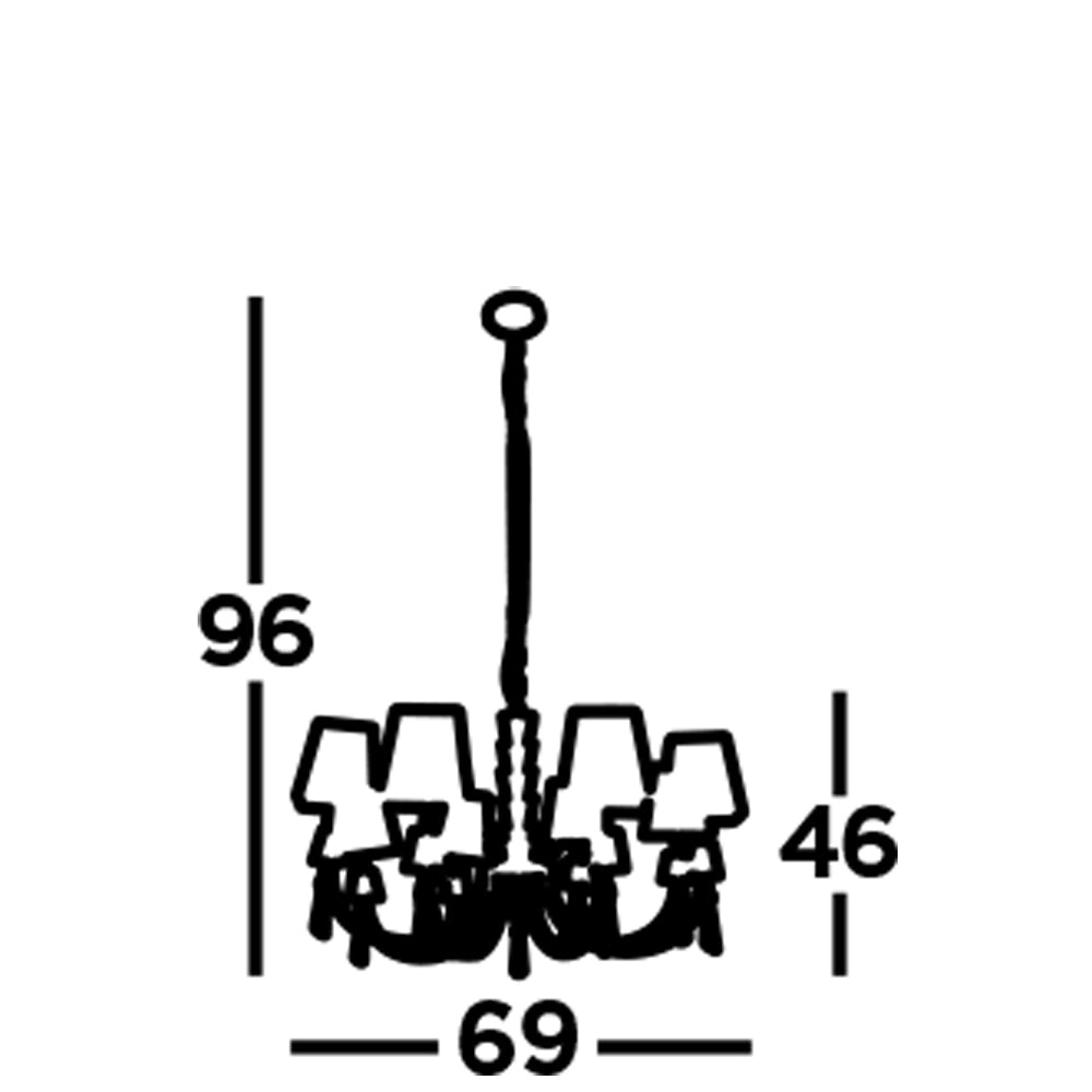 Lampadario Contemporaneo Portico Acciaio Cromo Vetro 8 Luci G9