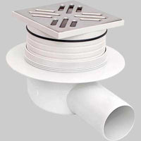 CHIUSINO SIFONATO PER DOCCIA A PAVIMENTO FLOOR USCITA LATERALE  10x10 DM.50 - 1 pezzi - Idroweb