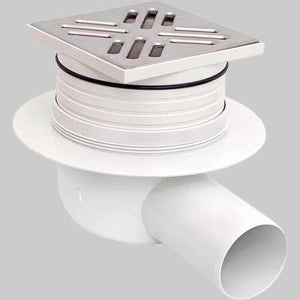 CHIUSINO SIFONATO PER DOCCIA A PAVIMENTO FLOOR USCITA LATERALE  10x10 DM.50 - 1 pezzi - Idroweb