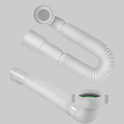 TUBO ESTENSIBILE E FLESSIBILE CON ATTACCO A GHIERA CURVO 11/2 x 40/50 - 1 pezzi - Idroweb