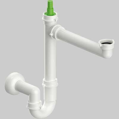 SIFONE PER LAVELLO SALVASPAZIO A 1 VIA CON ATTACCO LAVASTOVIGLIE  11/2 x Ø40 mm - 1 pezzi - Idroweb