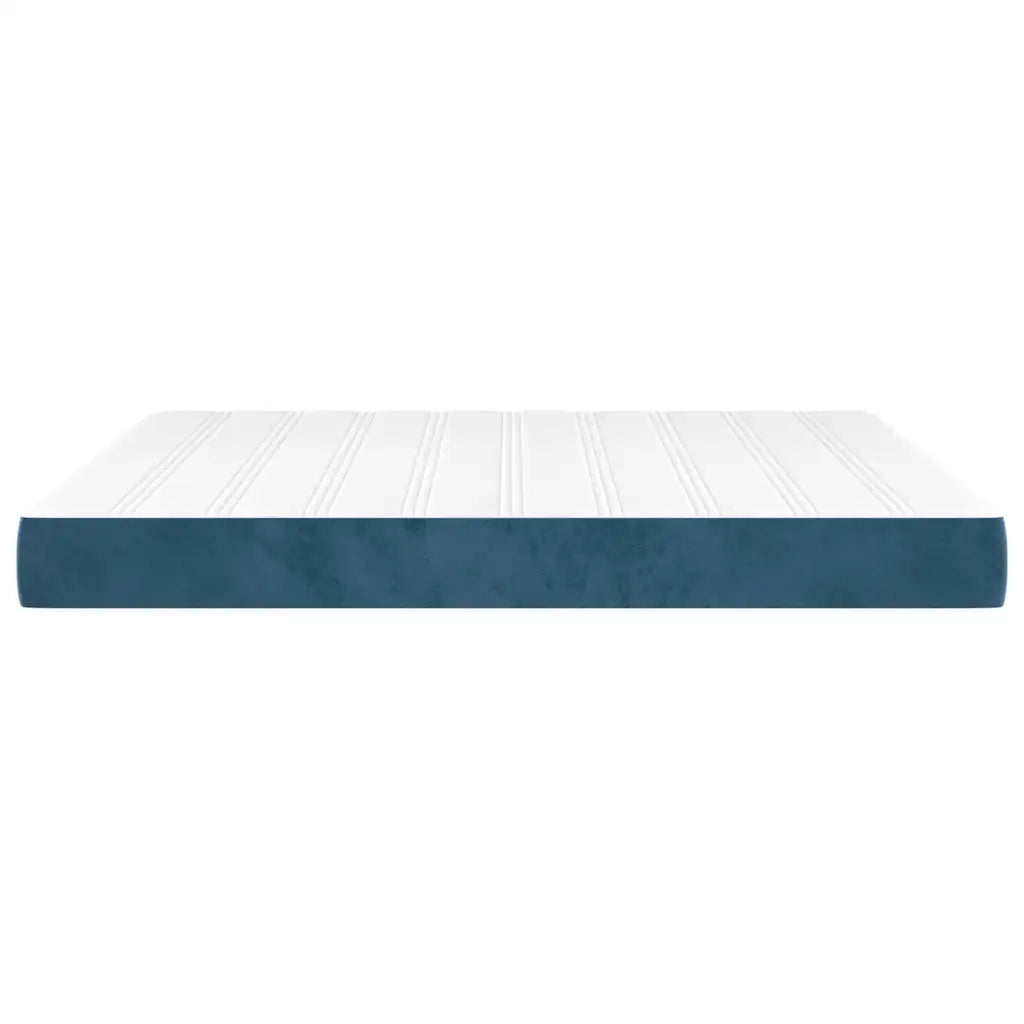Materasso a Molle Insacchettate Rigidità Media Blu Scuro 160x210x20 cm in Velluto 4016592