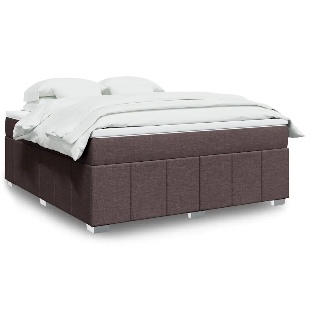 Giroletto a Molle con Materasso Marrone Scuro 180x200cm Tessuto 3285494