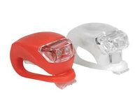 LUCE QUADRATA ANTERIORE E POSTERIORE A 2 LED PER BICICLETTA- - cm.4.7x3x3h. - 6 confezione SYNTESY