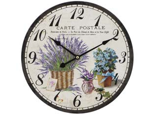OROLOGIO MURO CARTOLINA LAVANDA- - ø cm.30 - 1 pezzi XTRA