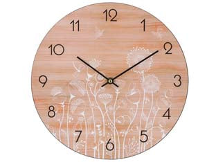 OROLOGIO MURO FIORI E LEGNO- - ø cm.30 - 1 pezzi XTRA