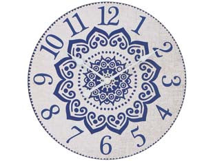 OROLOGIO MURO MANDALA BLU- - ø cm.30 - 1 pezzi XTRA