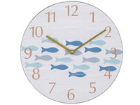 OROLOGIO MURO PESCI BLU- - ø cm.30 - 1 pezzi XTRA