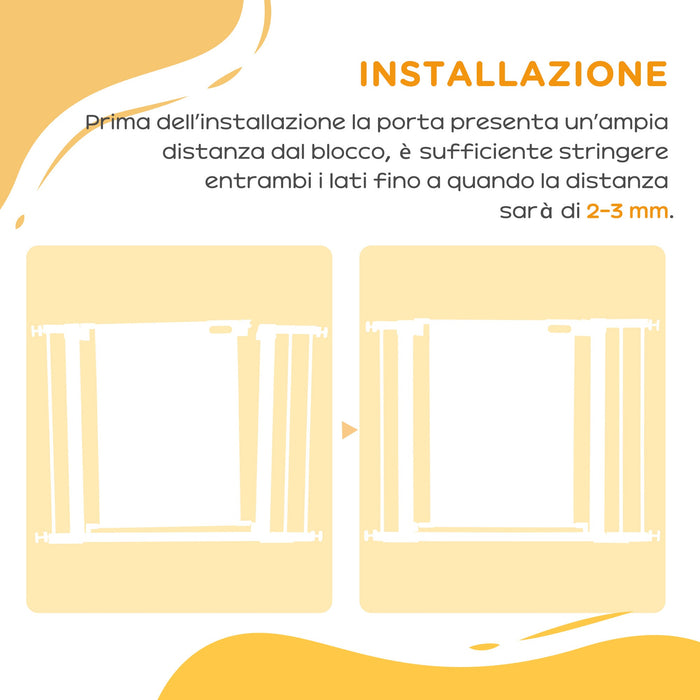 Cancellino per Cani Estensibile a Pressione con Chiusura Automatica 75-103x76 cm in Acciaio e ABS Nero