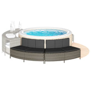 vidaXL Panche Vasca Idromassaggio con Cuscini 2pz in Polyrattan Grigio