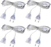 Cavo di estensione per contatti 5 m - Cavo esterno sottile - Presa di corrente trasparente - Con interruttore - Per lanterne a LED - Non per uso interno .