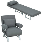 Poltrona Letto con Schienale Reclinabile ¨C zephmum ¨C Tessuto Grigio Scuro 73x78x81 cm