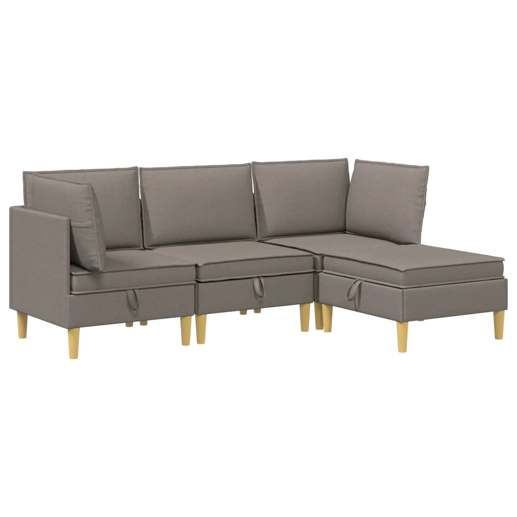 Set di mobili per il soggiorno 4 pcs Tortora Tessuto 3413705