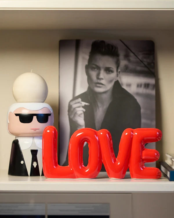Love Red  Scritta Decorativa in Ceramica
