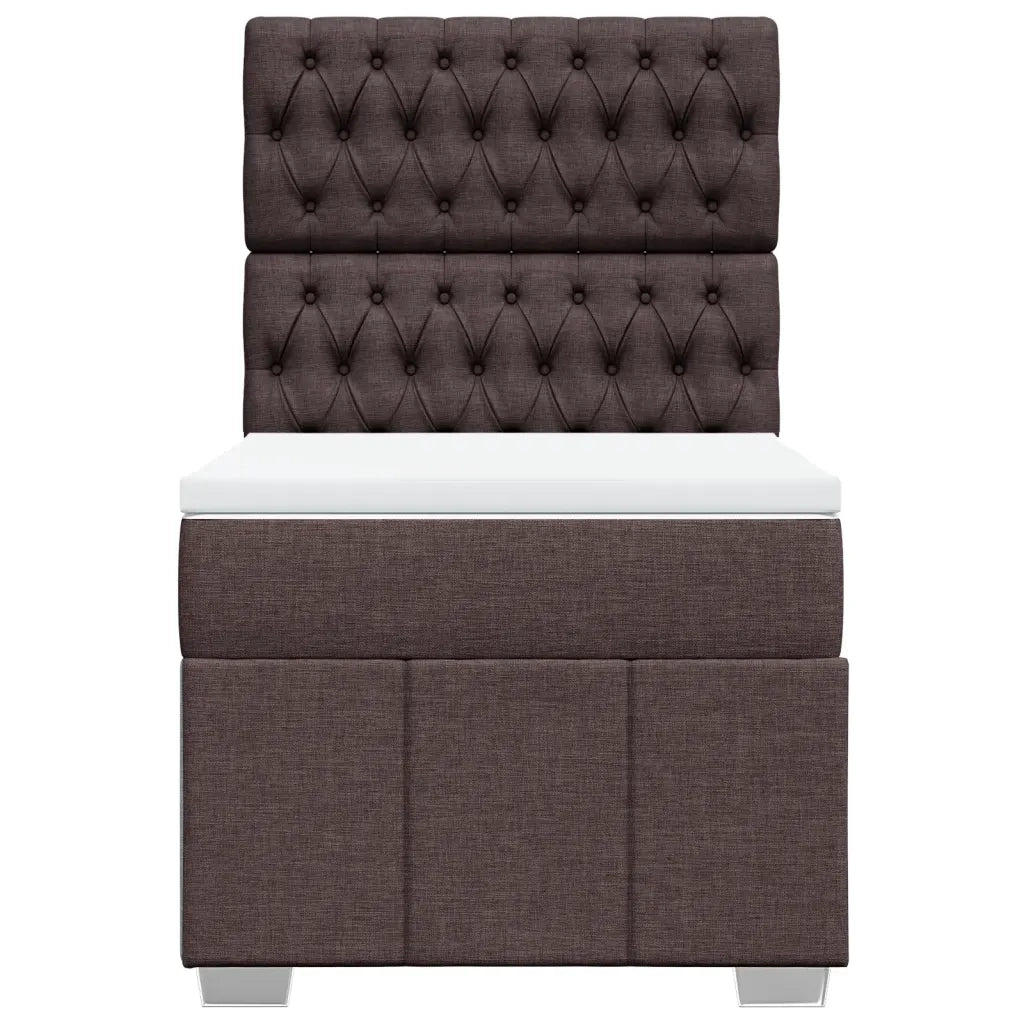 Giroletto a Molle con Materasso Marrone Scuro 100x200cm Tessuto 3293889