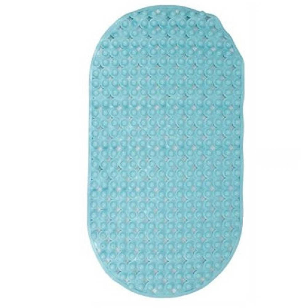 Trade Shop - Tappeto Tappetino Pvc Ovale Antiscivolo Vasca Bagno Doccia 69x36cm 79748 Azzurro -