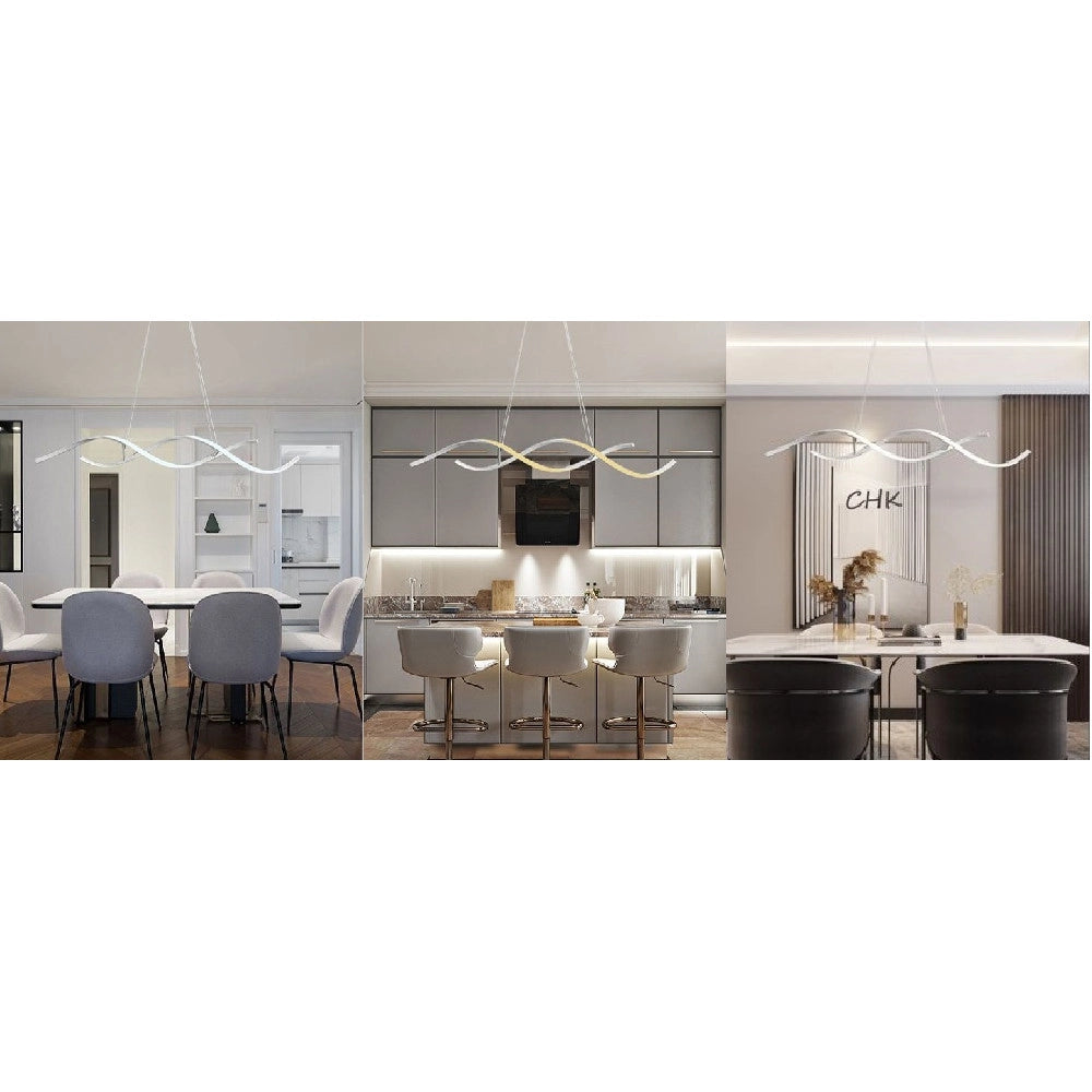 Trade Shop - Lampadario Soffitto Led Onde Intrecciate Moderno 28w Luce 3000k 6500k 4000k B56b -