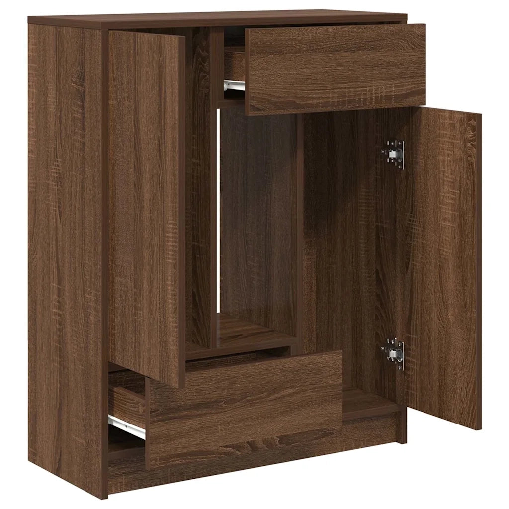 Credenza con Cassetti e Ante Rovere Marrone 73x31x90 cm 861856