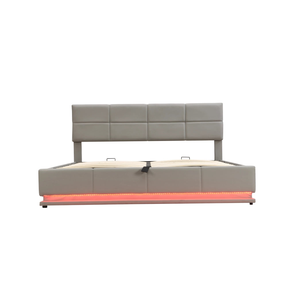 letto imbottito in ecopelle grigio cemento 180 x 200 cm
