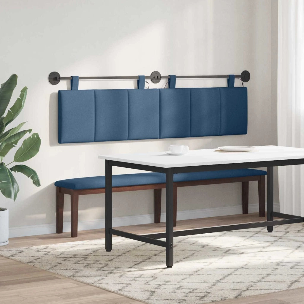 Testiera sospesa Con luce LED Blu Tessuto