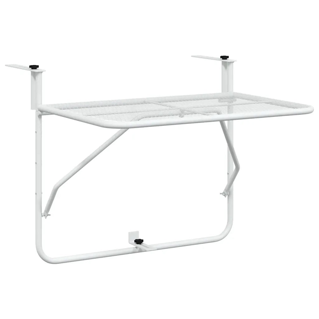 Tavolo da Balcone Bianco 60x40 cm in Acciaio 340916