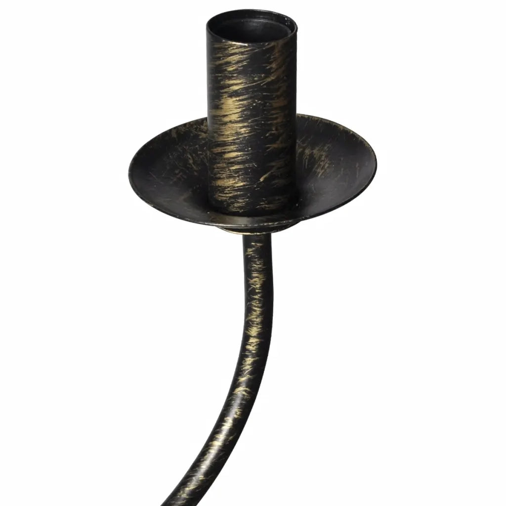 Lampadario Stile Antico Metallo Nero Lampadine 8 x E14 cod mxl 48458
